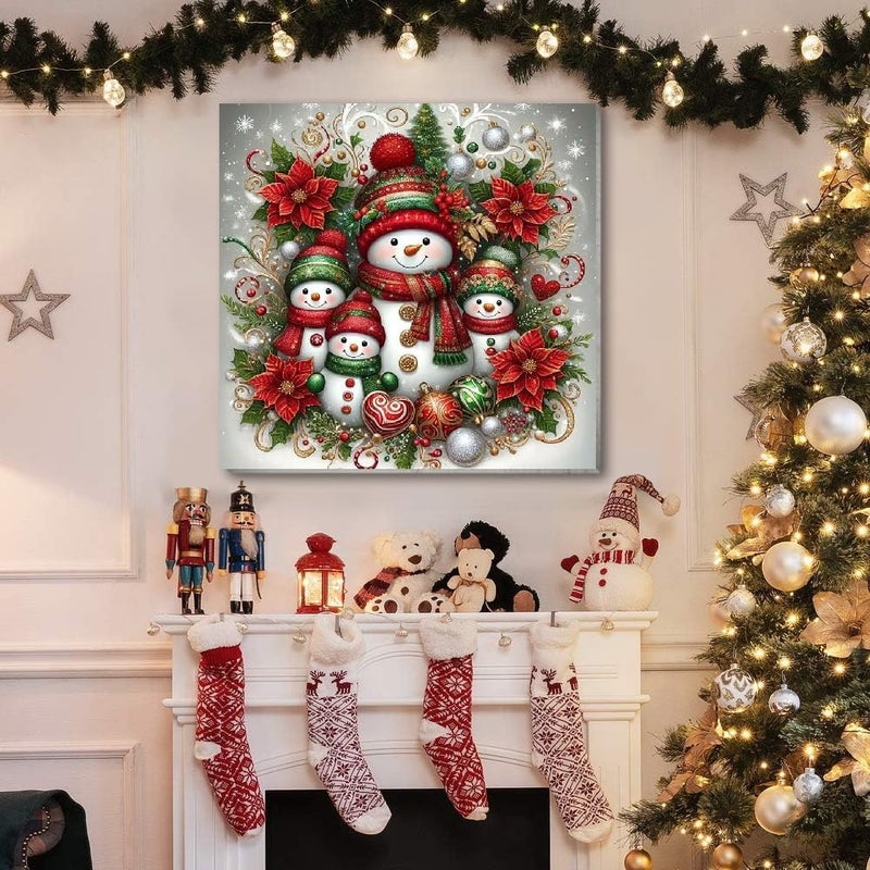 VIGEGU 2 Pack Christmas Paint by Numbers Kit for Adults with Framed,Snowman Candy Canes Paint by Number DIY Adult Paint by Number Kits for Wall Decor 10x10in - Image 4